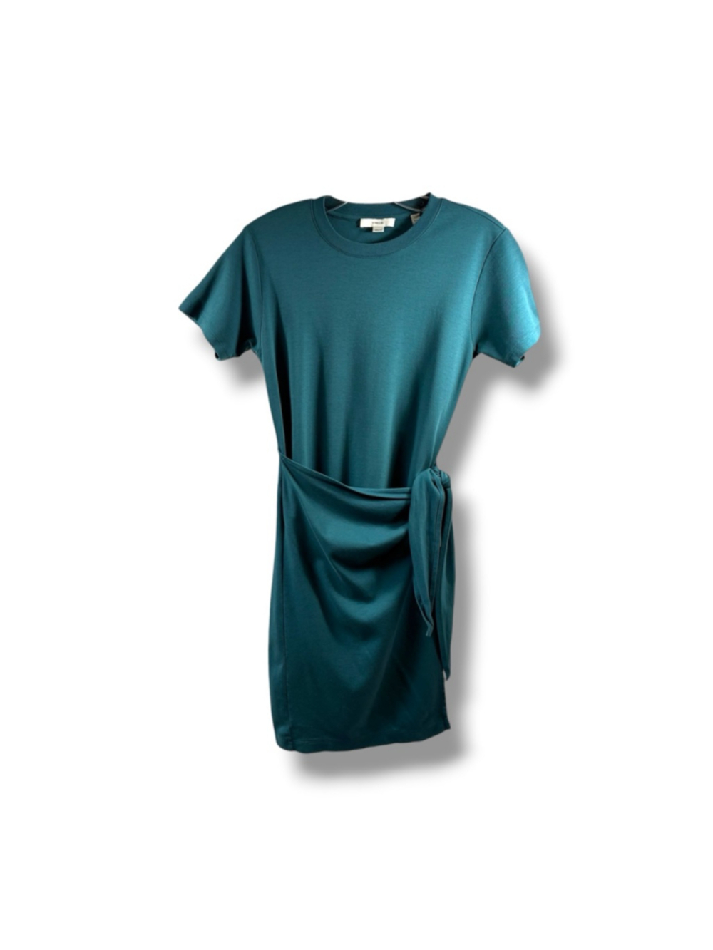 Vince Short Sleeve Tie-Waist T-Shirt Dress in Teal Size XXS